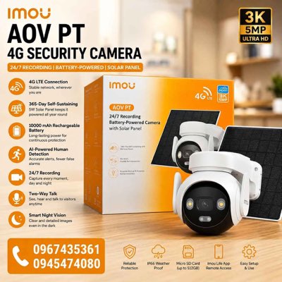 IMOU AOV 4G Solar Wireless Security Camera – 3K / 5MP / 365-day claim listed in Wereda 18, Addis Ababa