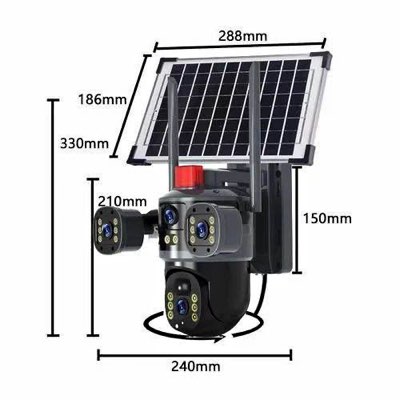 📹☀️ Upgrade your security with the AI Honton Triple-Lens Solar CCTV Camera! listed in Wereda 18, Addis Ababa